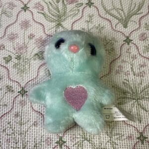 Moose Toys Bear Cat Plush  Mini‎ Small Blue Eyes Love Heart 3"